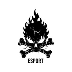 Fiery Skull Logo for Esports