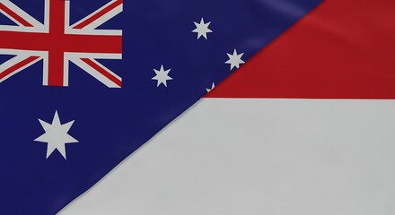 Australian and indonesian flags overlapping symbolism and concepts