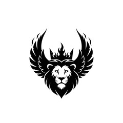 Majestic Lion with Wings and Crown Logo