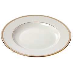 Elegant Gold-Rimmed Ceramic Pasta Bowl: Perfect for Dining