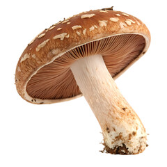 Brown Mushroom: Detailed Macro Photography of a Single Fungus