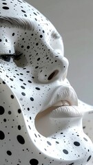 Spotted face statue, close up