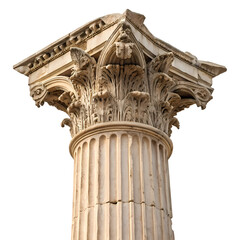 Close-up of an Ornate Corinthian Column Capital: Architectural Detail and Classical Design