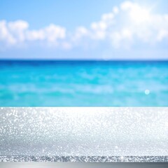 Obraz premium Glimmering surface, ocean, and sky backdrop