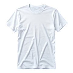 White Glossy T-Shirt with Transparent Background, 3D Realism Design Element