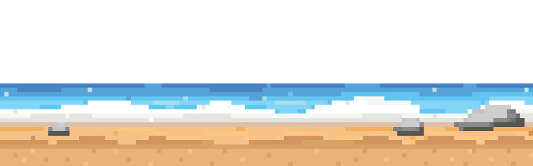 beach landscape pixel art