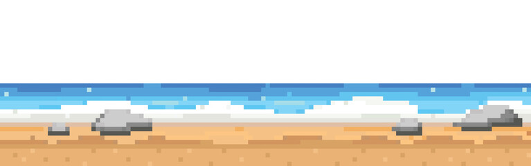 beach landscape pixel art