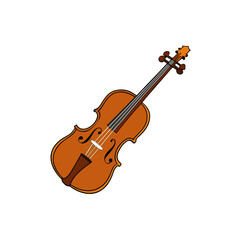 violin on white background