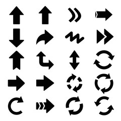 Collection of Black Arrow Icons and Symbols