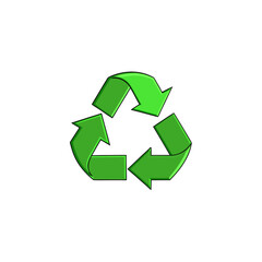 recycle symbol on white background