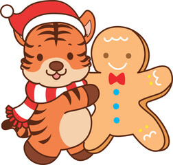 Illustrations of cute tiger character vector clip art for kids.