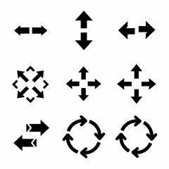 Fototapeta premium Set of Black Arrow Icons for Navigation and Manipulation