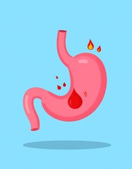 Fototapeta premium Stomach Ulcer Illustration.