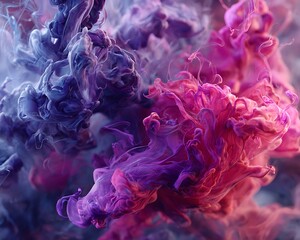 Electric purple and fuchsia color flow background with glowing vapor shapes