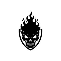 Fiery Skull Emblem Design