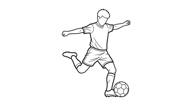  Educational Coloring Sheet Soccer Player Kicking Ball, Team Sports Fun for Elementary..jpeg