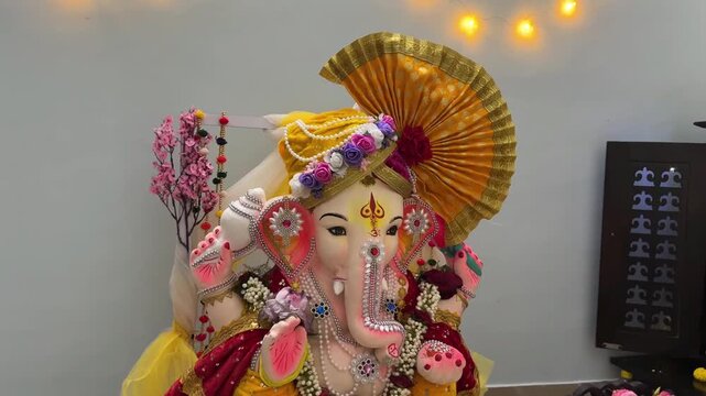 Ganesh puja at a home in Kolkata