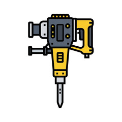 Heavy Duty Demolition Jackhammer with Gray and Yellow Design