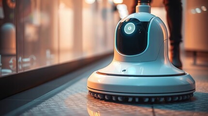 Robot cleaner mall floor cleaning.