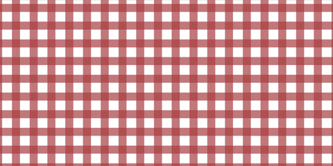 Checkered picnic plaid texture. Gingham or vichy pattern. Tablecloth, blanket, basket napkin or towel print. Italian pizzeria background. Wrapping paper or textile design. Vector flat illustration.