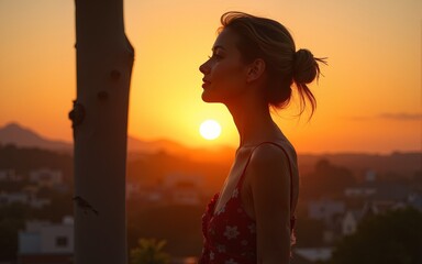 Sensual Woman At Sunset. High quality