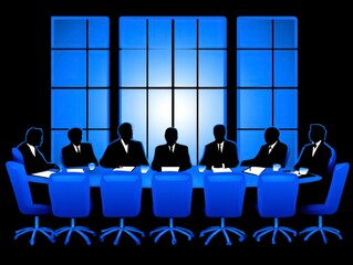 Business Meeting with City Skyline View, Chaotic Atmosphere, Professional Engagement and Collaboration