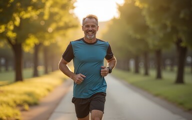 Happy Mature Male Jogger. High quality