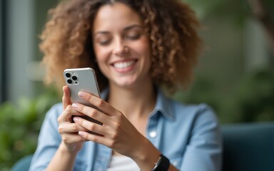 Woman using smartphone. High quality