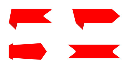 Bright Red Label and Ribbon Tag Banner Design on White Background – Festive Holiday Template for Christmas, New Year, Seasonal Sales, Holiday Promotions and Winter Discounts