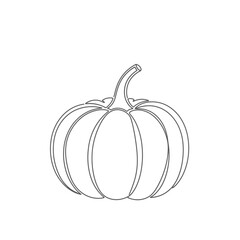 Simple Line Art Illustration of a Pumpkin