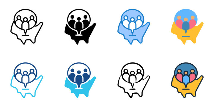 Census icon set multiple style collection 
