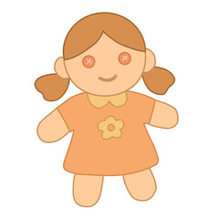 Cartoon image of a girl's doll toy 