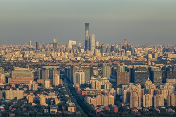 Fototapeta premium Beijing China ZUN and Forbidden city at golden hour