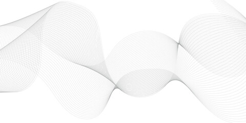 Flowing lines particles wave pattern gradient curve shape isolated on white background.	