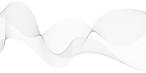 Thin wavy line abstract background. Wavy line horizontal divider outline minimalist background. Abstract black lines wave curve motion on white background. Vector Illustration.