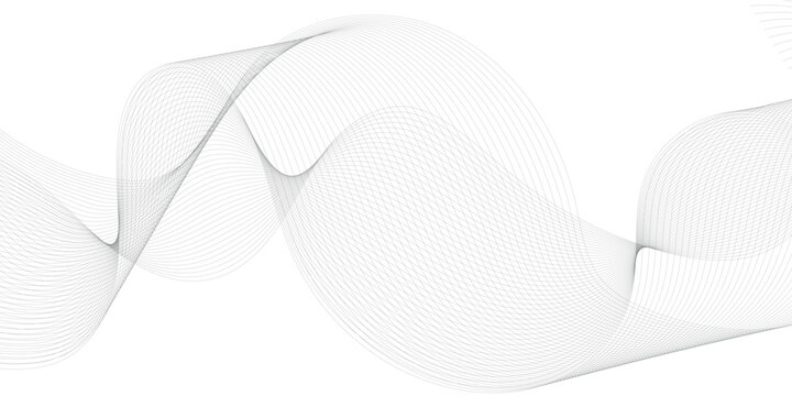 Thin wavy line abstract background. Wavy line horizontal divider outline minimalist background. Abstract black lines wave curve motion on white background. Vector Illustration. - Powered by Adobe