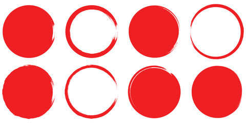 Paint brush blob, circle shape, round chalk bubble, charcoal button, ink stain, grunge edge border hand drawn. Hand drawn circle line sketch set. Circular vector image. eps 10