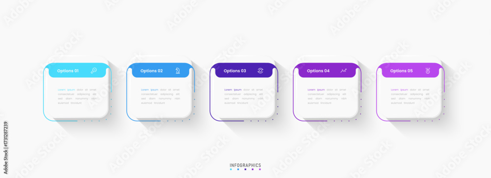 Wall mural vector infographic label design template with icons and 5 options or steps. can be used for process 