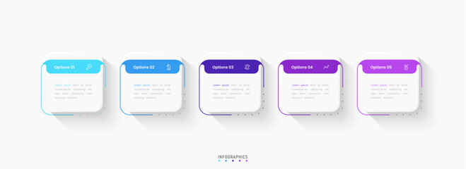 Vector Infographic label design template with icons and 5 options or steps. Can be used for process diagram, presentations, workflow layout, banner, flow chart, info graph.