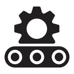 Symbol of system integration and automation featuring mechanical gear connected to technological network structure