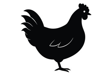 chicken silhouette vector icon illustration design