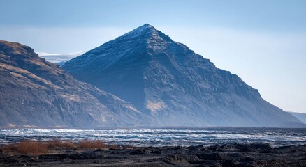 Mountain landscape with glacier view