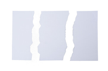 Set collection or collage of torn ripped white paper isolated on transparent background