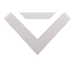 Abstract Geometric Shape in Light Gray with Transparent Background Graphic Element