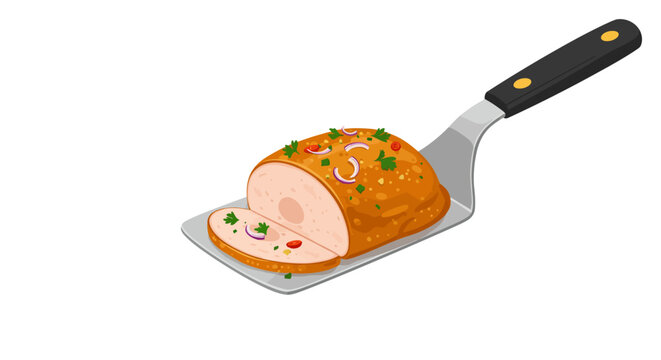 roasted meat on spatula, food preparation clip art preview