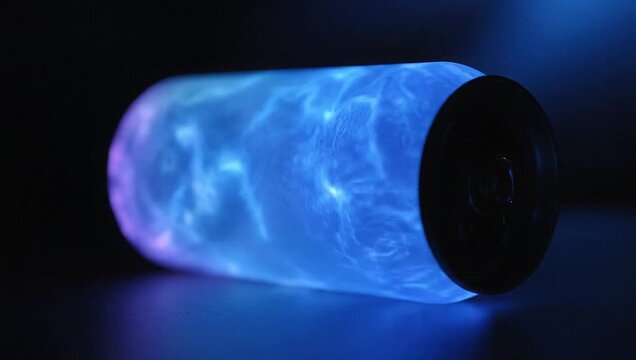 Futuristic Glowing Blue Neon Tube  
