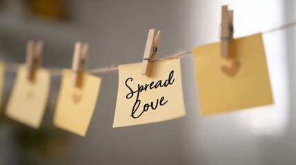 Notes with love on string