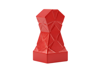 Red Geometric Sculpture: Abstract Art Piece
