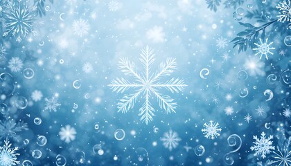 "Snowflake background with whimsical swirls.