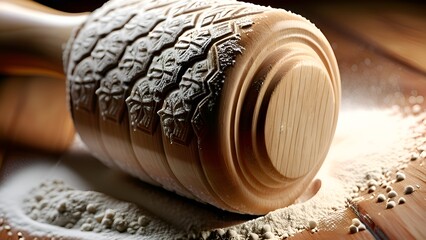 Wooden Rolling Pin, Flour Dusting